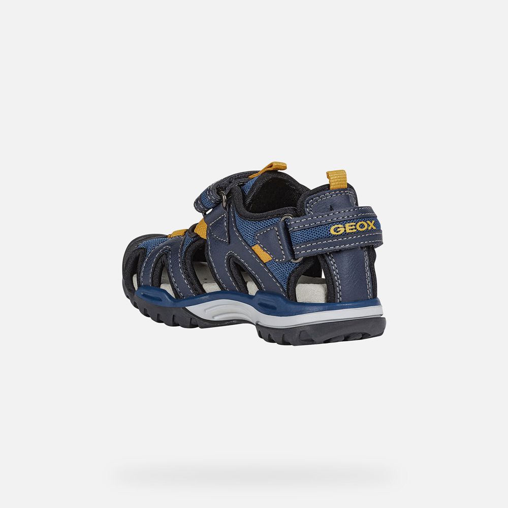 Sandales Geox Borealis - Bleu Marine/Jaune - Garcon 920436-VLC